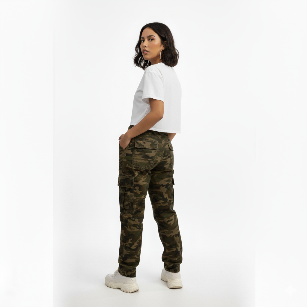 Playera Crop Top "CAMO VIBES" (Positive Vibes Only) - Image 4