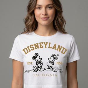 Crop Top Blanco Disney Vintage - Mickey & Minnie Est. 1955