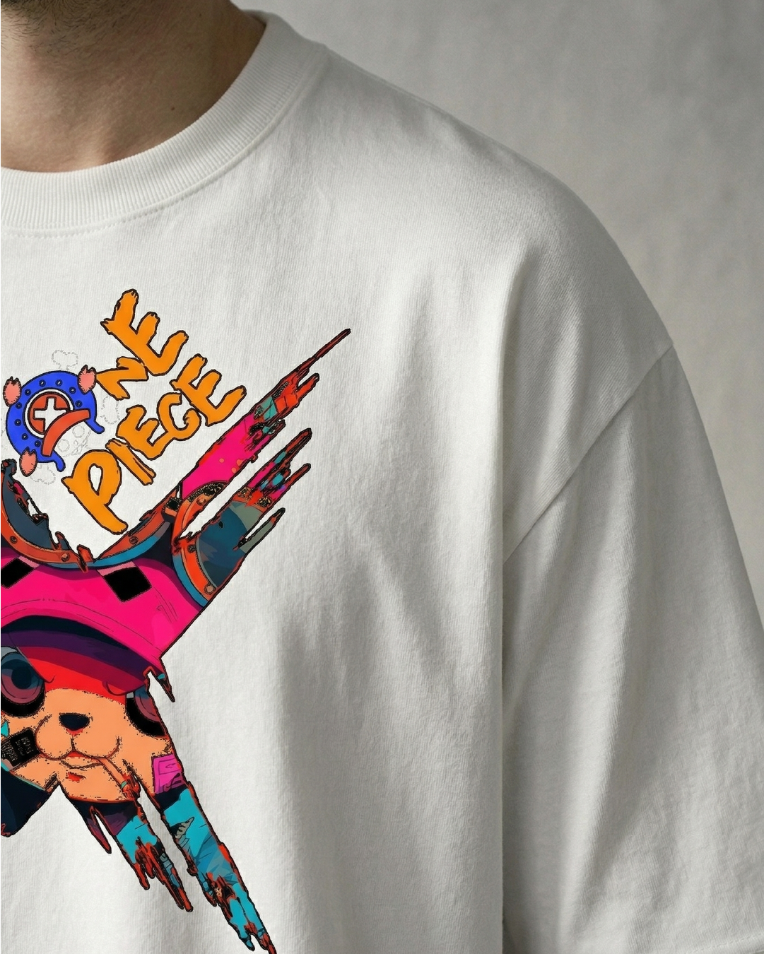 Playera Oversize Blanca 200g - Colección One Piece - Image 4
