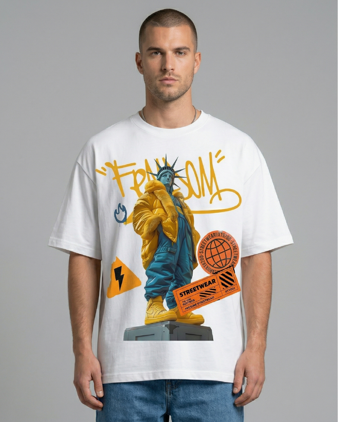 Playera Oversize Blanca 200g – StreetStatue Edition