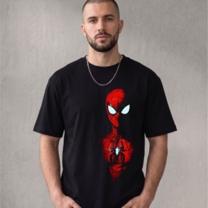 Playera Corte Recto Negra 180g – Colección Spider-Man (Urban Edition)